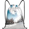 KWQDOZF Zaino con coulisse modello ventaglio per donna uomo, borsa con coulisse le
