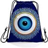 Generic Drawstring Bag Blue Evil Eye Sacca sportiva nuotare 36x42cm | Sport String Zaino Impermeabile Sacca Zaino Sportivo per Palestra spiaggia Adulti
