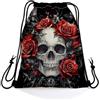 Generic Sport String Zaino Red Rose Skull Sportiva Sacche Adulti 36x42cm | Borse da Palestra leggera Sacchetti per Palestra uomo e donna Best Friends