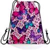 Generic Zaino con Coulisse Pink Leopard Butterfly Drawstring Bag spiaggia 36x42cm | Sackpack Cinch leggera Sport String Zaino per nuotare yoga Festa