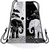 Generic Sacca Zaino Sportivo Elephant Borse da Palestra uomo e donna 36x42cm | Sacca Coulisse Pratico Sacca sportiva per Best Friends Festa Adulti