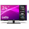 Cello C2426TZF TV/DVD Smart 24 senza cornice con Tizen OS di Samsung, Gaming Hub, altoparlanti Pitch Perfect, Bluetooth, prodotto nel Regno Unito, ideale per cucina e camera da letto.