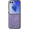 COQUE Custodia per Samsung Galaxy Z Flip 7, Cover sottile con motivo in pelle retrò per Samsung Galaxy Z Flip 7-Viola
