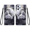 KARTXITAI Cover Compatibile con Realme 9 4G PU Pelle TPU Silicone Portafoglio Magnetica con Disegni Motivo Animale Flip Custodia in Libro Slot Schede Custodia-Luna lupo,nuvole,cielo,mare
