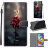 KENHONER Custodia per Samsung Galaxy A51, fiamma rosa | Portafoglio Pelle PU, Magnetica, Resistente Agli Urti, Scomparto Carte Credito, Pieghevole, Flip Libro, Motivo