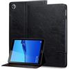 Mldjomid Custodia Tablet per Huawei MediaPad M5 Lite 8 pollici 2019 Cover Protettiva, Cover Business in Pelle PU con Slot per Schede e Funzione Stand per MediaPad M5 Lite, Fibbia Gatto Nero