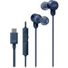 JVC HA-FR29UC-A - Auricolari cablati USB-C con isolamento acustico, convertitore D/A Hi‑Res, microfono mute, gommini comfort e telecomando 3 tasti; perfetti per PC, smartphone e gaming - Blu