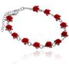 Uloveido Simpatico braccialetto con ciondolo fiore rosa rossa placcato oro 18 carati, dozzina di braccialetti rose Y452