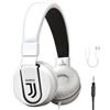 TECHMADE Juventus Football Cuffia microfono incluso |ON-EAR |con filo cavo aux | Bianco/Nero | con adattatore usb-c
