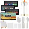 GC QUILL Set di 36 Colori Pittura Acrilica, 12 ml x 36 Tubetti con 6 Pennelli, Palette di Coltelli, Tela, Cavalletto, per Pittura Artistica su Legno, Ceramica, Tessuto, Artigianato GC-APK36