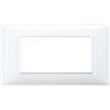Biesse Placca bianca 4 moduli compatibile Vimar Plana Biesse