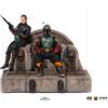 Iron Studios Star Wars The Mandalorian Deluxe Art Scale Statua 1/10 Boba Fett e Fennec sul trono 23 cm
