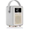 VQ - Radio - Radio da cucina - Mini radio DAB/DAB+ digitale e FM retro grigio chiaro con Bluetooth