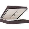 vidaXL Ottoman letto con materasso marrone scuro 180x200 cm tessuto