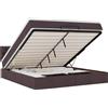 vidaXL Ottoman letto con materasso marrone scuro 180x200 cm tessuto