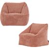 Icon Beanbags Set di 2 pouf icon Bean Bag Flauschig per bambini Natalia, rosa, velluto a coste Pouf per bambini, grande, poltrona pouf per bambini con imbottitura - Prodotto in Germania