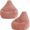 Icon Beanbags Set di 2 poltrone icon Bean Bag Flauschig Dalton per bambini, rosa, velluto a coste, pouf per bambini, grande, pouf per bambini con imbottitura - Prodotto in Germania