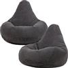 Icon Beanbags set di 2 icon Bean Bag Dalton, grigio antracite, in velluto a coste, grandi, bean bag per il soggiorno, la camera da letto, poltrona a sacco per adulti - Germany