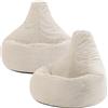 Icon Beanbags set di 2 icon Bean Bag Dalton, Beige, Corda, Grande, Beanbag per il soggiorno, la camera da letto, poltrona a sacco per adulti - Germany