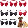 SUPERFINDINGS 8 pezzi 2 colori papillon per cane collare regolabile per toelettatura in poliestere papillon per feste matrimonio compleanno Natale costumi (rosso e nero)