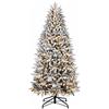 Albero di Natale Innevato Parco Floccato H 210 cm con 3200 Micro LED Integrati - Flora