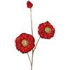Ramo con Fiori Natalizi Decorativi Rosso e Oro EDG Enzo De Gasperi H 74 cm (17x9x74 cm)