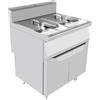 Risto Modello: 108320024232628,Friggitrice 2 vasche elettrica su mobile capacità 11+11 lt S/70 80x70x108,5h cm