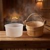 Secchio Sauna Materiale Cedro 20,5x20,5cm con per fascia in Metallo Rinforzato e