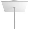 creative cables Rosone a soffitto quadrato bianco linea Rose-One (serracavo conico, dibond bianco opaco, 1 foro e e 4 fori laterali) - Per lampadari e sospensioni multiple