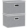 Yawinhe Set 2 Scatole Portaoggetti,45x30x30cm Scatole Pieghevole,Grigio | Stoccaggio in Tessuto con Manici,Lavabile Contenitore per Armadio, per Conservare Vestiti,Armadio Salvaspazio Pieghevoli