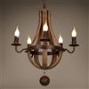 HomeLover Lampadario Vintage decorazione lampada in legno retrò di soggiorno camera da letto Loft casa paese americano lampadario a candela rurale