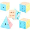 NONE MoYu MeiLong Magic Cubes Macaron 2x2 3x3 4x4 5x5 Pyramid Professional Speed Pink Cube 2x2 3x3x3 4x4x4 5x5x5 Puzzle senza adesivo