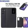 SAMSUNG Custodia a portafoglio Smart View originale per Samsung Galaxy A54 5G per Galaxy A54 S-View Custodia a portafoglio Flip per telefono Slot per porta carte EF-ZA546