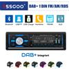 ESSGOO Unità principale stereo per auto con DAB+ AM FM RDS integrato USB AUX-in SD Bluetooth Lettore MP3 remoto singolo da 1 DIN