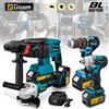 Gisam Gisha Set di utensili elettrici senza spazzole Avvitatore elettrico Trapano elettrico Smerigliatrice angolare Martello elettrico per Perni batteria Makita 18v