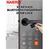 NAIERDI Impronta digitale biometrica Smart Door Lock Password Serratura elettronica digitale Serratura con maniglia per porta d'ingresso antifurto senza chiave
