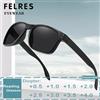 FELRES Occhiali da sole con lenti da lettura sportive quadrate nere Occhiali da sole da uomo classici di design per lettori presbiti Occhiali da vista per esterni +1.0 1.5