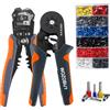 WOZOBUY Piegatrice Tagliacavi Spellafili automatico regolabile Spellafili multifunzionale Pinza a crimpare Terminale Utensile manuale