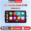 Srnubi 2Din Autoradio CarPlay AndroidAuto WiFi GPS BT Supporto Telecamera di Backup Video Musica Per Toyota Auris E150 2006-2012 Stereo