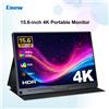 UNEW Monitor da gioco portatile Unew Premium da 15,6 pollici 3840X2160, schermo IPS 4K ultrasottile per PC, laptop, display esterno compatibile con Xbox