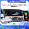 AUTOABC Carplay Wireless e Android Auto per Mercedes Benz Classe S W222 2014-2020 con Decoder NTG5.0 Retrofit, Mirrorlink, BT, Navigazione GPS