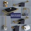 Bagnolux Portasciugamani in oro spazzolato portasciugamani zigrinato portasciugamani porta carta porta scopino accessori per il bagno ripiano
