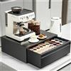 Base per Macchina da Caffè con Cassetto in Legno, Porta Capsule e Bustine di Tè, Organizzatore da Tavolo per Bar e Cucina