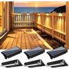 AMARYLLIS Luce Solare per Recinzione, Luce Solare per Terrazza, Luce Solare da Giardino con 4 LED ad Alta Luminosità, Lente IP65 Impermeabile, Accensione Automatica dal Tramonto all'Alba, Batteria da 500mAh