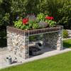 NONE Garage per tosaerba 110x80x60 cm in filo d'acciaio argentato, robusto, con opzione fioriera - ampio spazio di stoccaggio