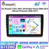 podofo Autoradio Podofo per Renault Trafic 2001-2010/Opel Vivaro 2006-2010/Nissan Primastar 2006-2014, con CarPlay, Android Auto, GPS e Stereo