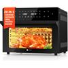 Llivekit Forno ad aria LLIVEKIT 30L con girarrosto rotante, finestra di visualizzazione, schermo a LED touch, 20 programmi e 9 accessori, senza olio, per la cucina