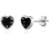 Philip Jones Orecchini a forma di cuore in onice nero