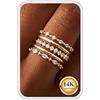 Kakonia Anelli Donna Oro Stacking 14K Placcato Oro Argento Anello Impermeabile Set Anelli Donna Fidanzamento Mignolo Pollice Fedine Fidget Anello