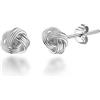 Philip Jones Orecchini in argento sterling con nodo d'amore da 4 mm